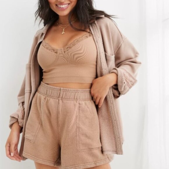 NWT Aerie Lumberjane Fleece Shorts - Picture 1 of 7